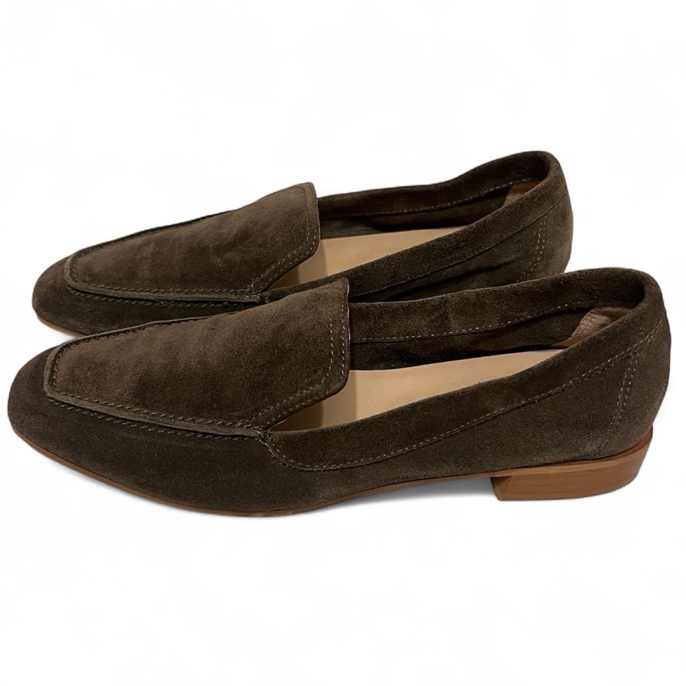 Coach and Four suede loafers size 9.5 olive taupe made in Italy